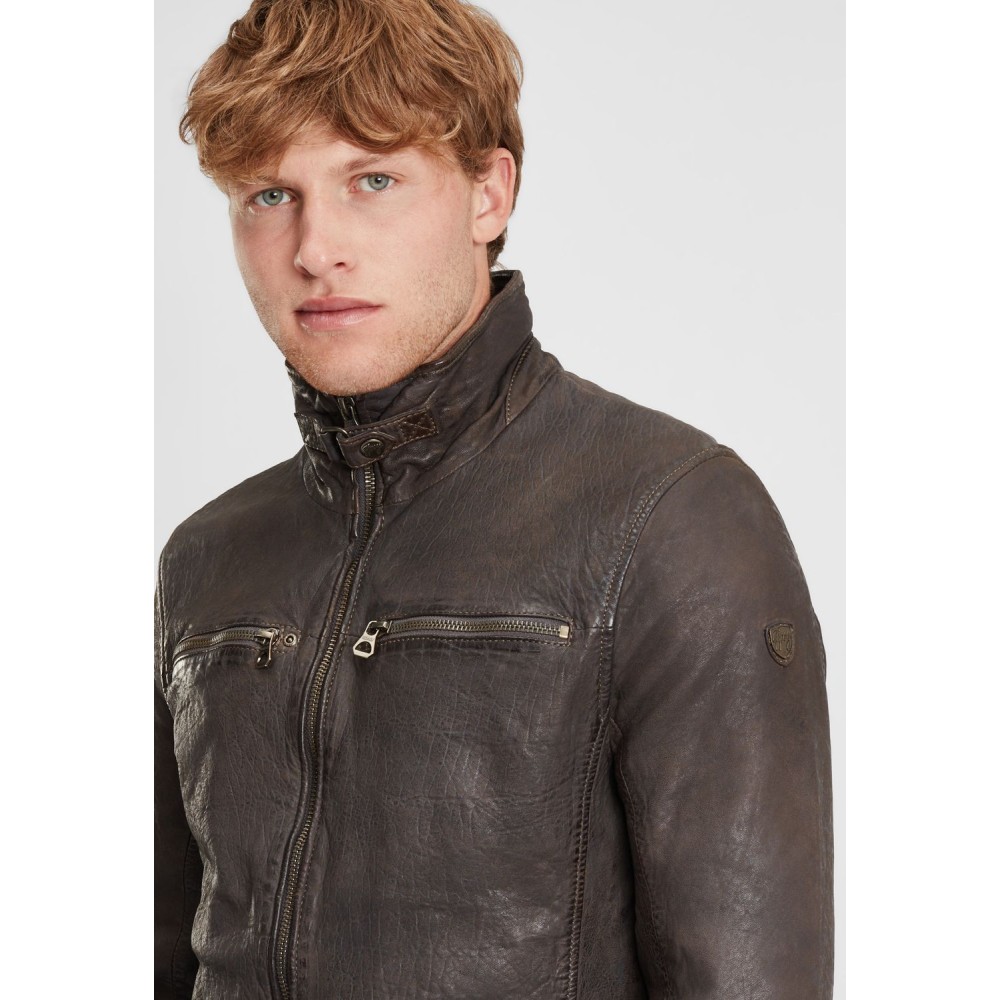 Geaca de Piele Barbati Gipsy Gri Inchis GBBartos SF LCOUNTV geci de piele - readytowear.ro