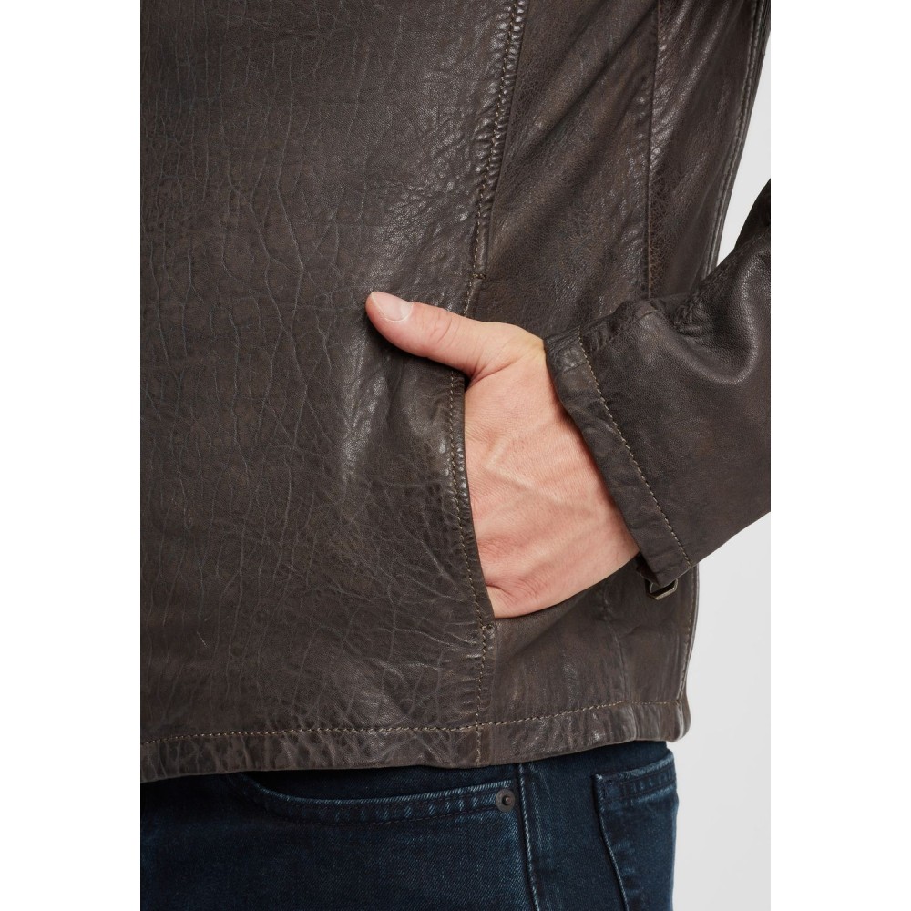 Geaca de Piele Barbati Gipsy Gri Inchis GBBartos SF LCOUNTV geci de piele - readytowear.ro