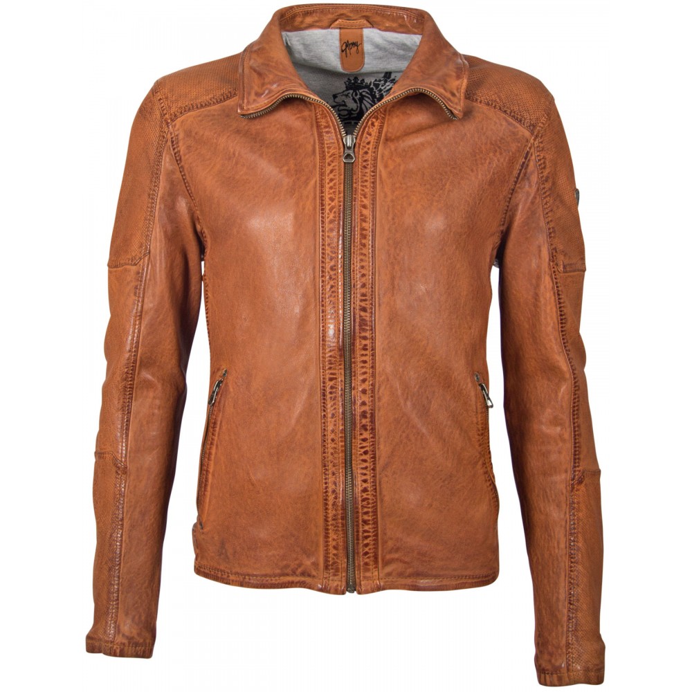 Geaca de Piele Naturala Barbati Gipsy Coniac GBBaxley LATARV Geaca de Piele Naturala Barbati Gipsy Coniac GBBaxley LATARV - readytowear.ro