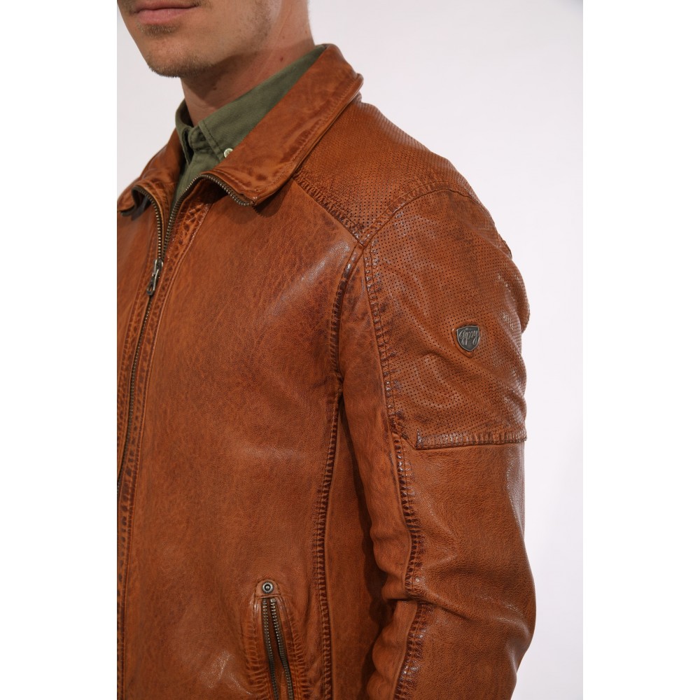 Geaca de Piele Naturala Barbati Gipsy Coniac GBBaxley LATARV Geaca de Piele Naturala Barbati Gipsy Coniac GBBaxley LATARV - readytowear.ro