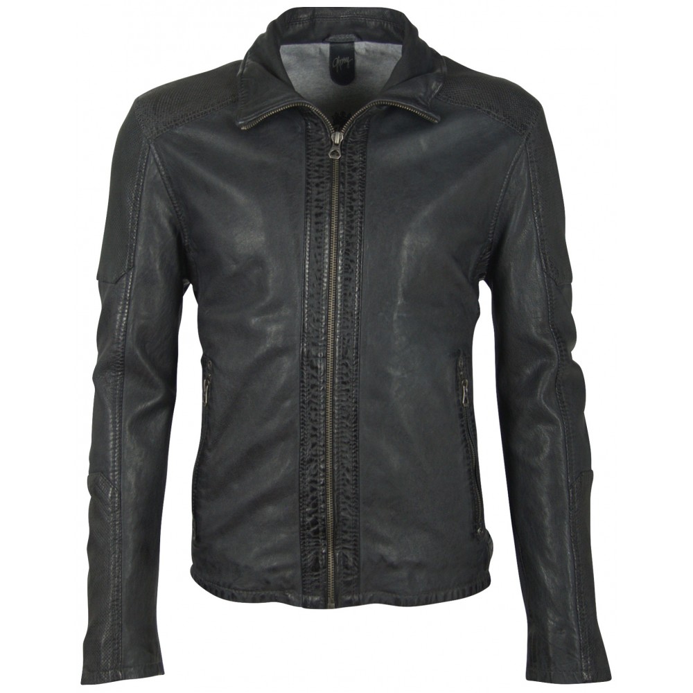 Geaca de Piele Naturala Barbati Gipsy Bleumarin Inchis GBBaxley LATARV Geaca de Piele Naturala Barbati Gipsy Bleumarin Inchis GBBaxley LATARV - readytowear.ro