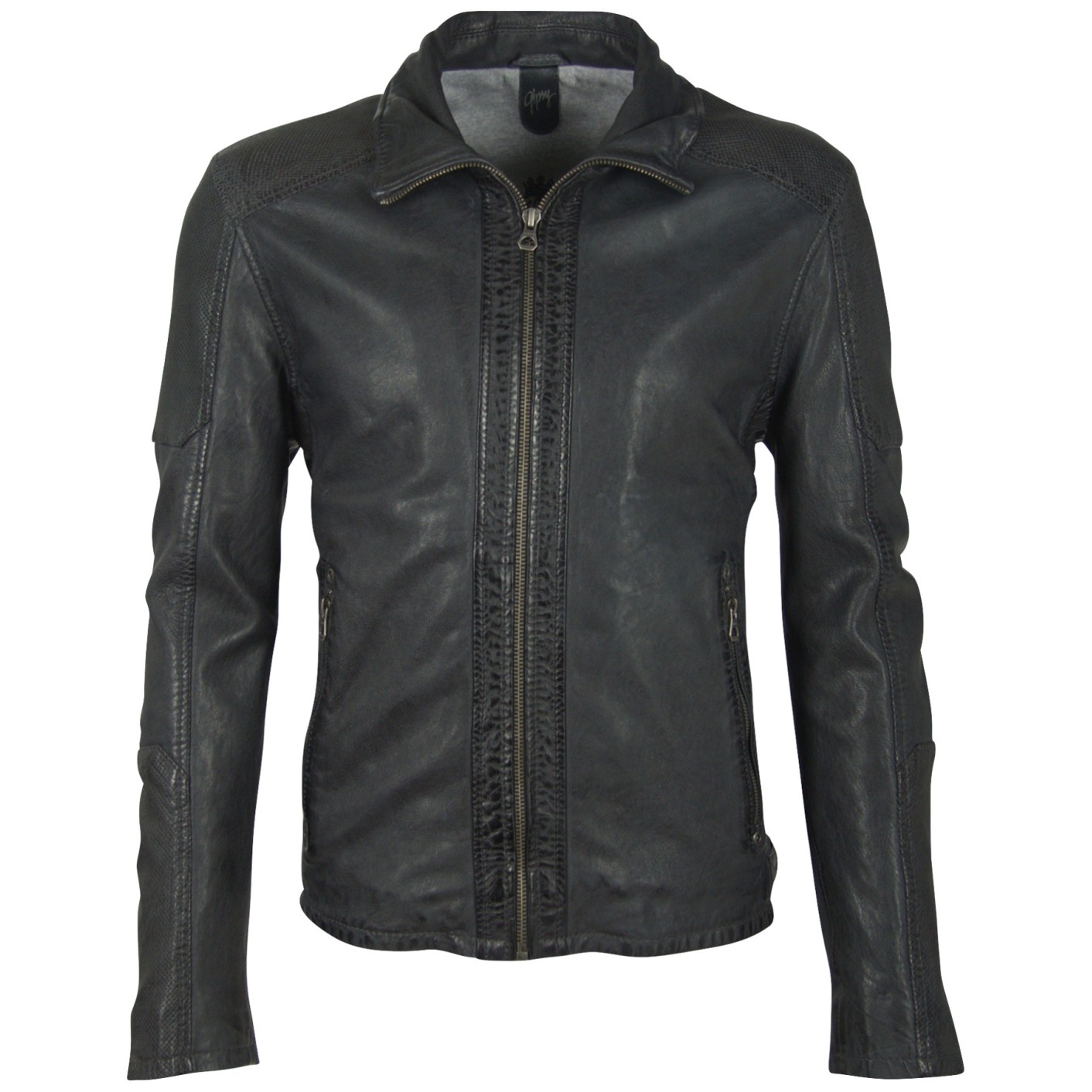 Geaca de Piele Naturala Barbati Gipsy Bleumarin Inchis GBBaxley LATARV – IMBRACAMINTE