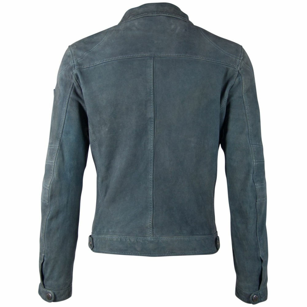 Geaca de Piele Barbati Gipsy Albastra GBBlunt CF LNUV geci de piele - readytowear.ro