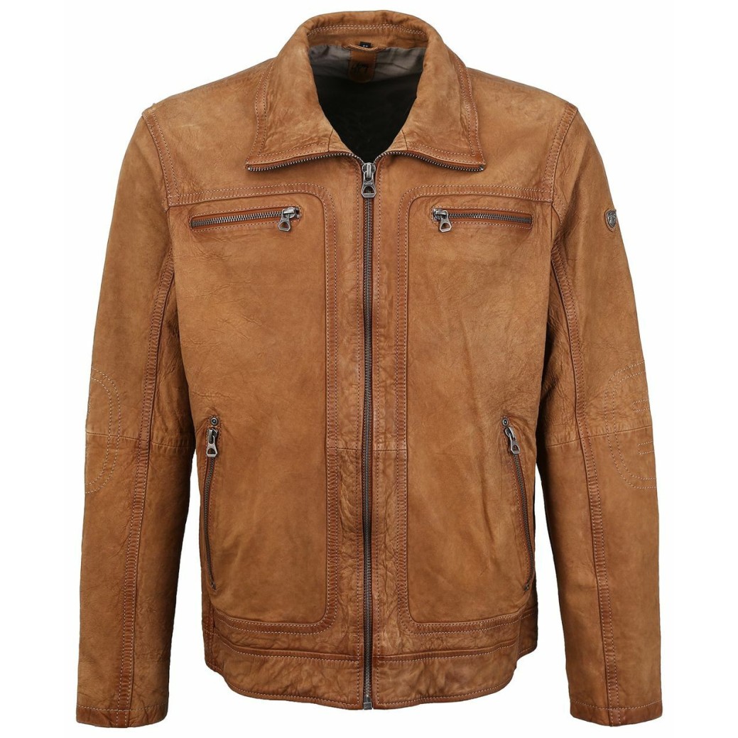 Geaca de Piele Barbati Gipsy Coniac GBBlunt CF LNUV – IMBRACAMINTE