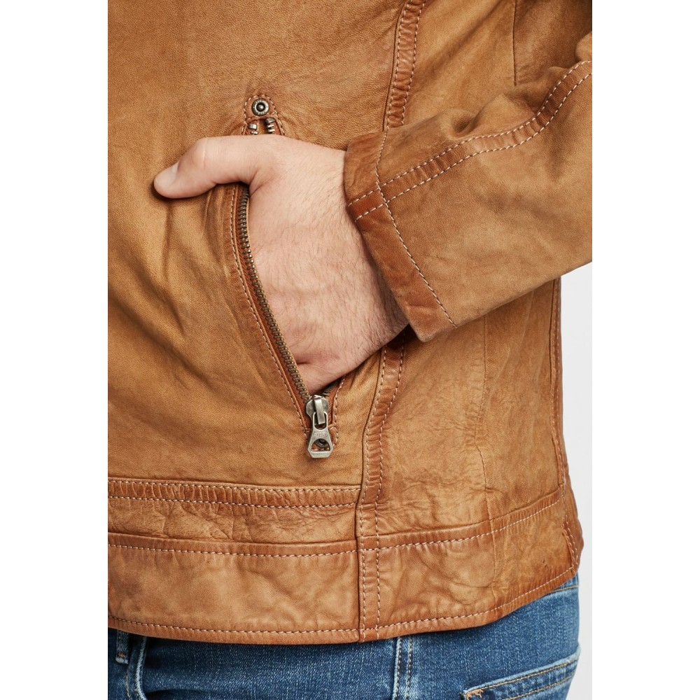 Geaca de Piele Barbati Gipsy Coniac GBBlunt CF LNUV geci de piele - readytowear.ro