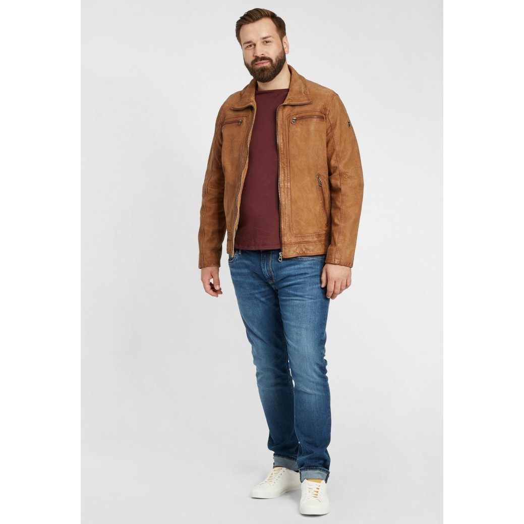 Geaca de Piele Barbati Gipsy Coniac GBBlunt CF LNUV – IMBRACAMINTE