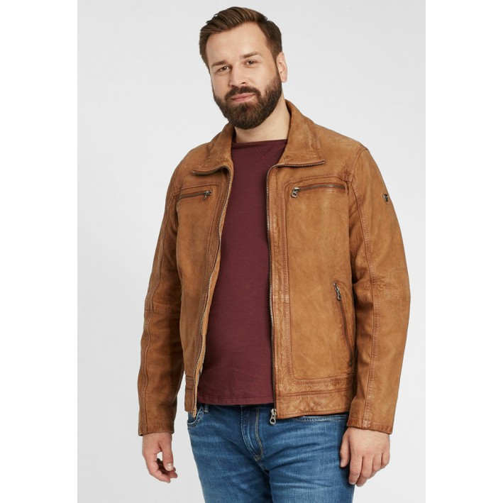 Geaca de Piele Barbati Gipsy Coniac GBBlunt CF LNUV – IMBRACAMINTE