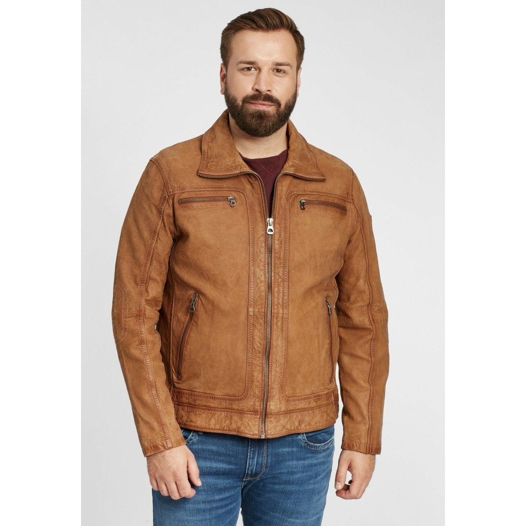 Geaca de Piele Barbati Gipsy Coniac GBBlunt CF LNUV – IMBRACAMINTE