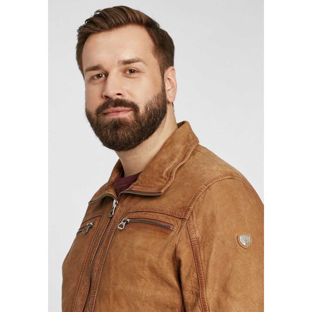 Geaca de Piele Barbati Gipsy Coniac GBBlunt CF LNUV – IMBRACAMINTE