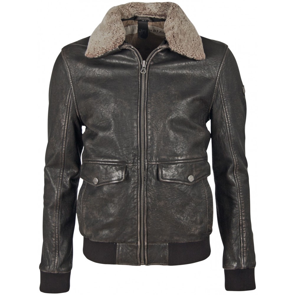 Geaca de Piele Naturala Barbati Gipsy Negru Antic GBBrany NSLAV W Geaca de Piele Naturala Barbati Gipsy Negru Antic GBBrany NSLAV W - readytowear.ro