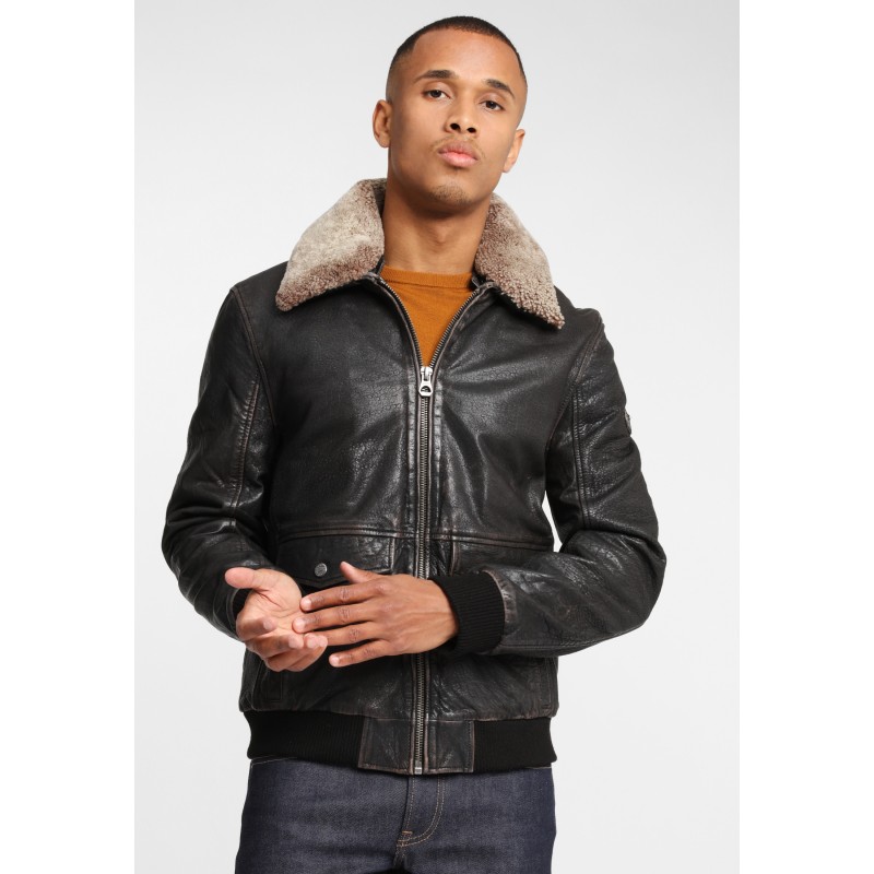 Geaca de Piele Naturala Barbati Gipsy Negru Antic GBBrany NSLAV W – IMBRACAMINTE