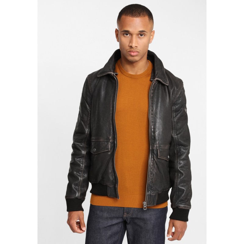 Geaca de Piele Naturala Barbati Gipsy Negru Antic GBBrany NSLAV W – IMBRACAMINTE