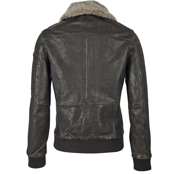 Geaca de Piele Naturala Barbati Gipsy Negru Antic GBBrany NSLAV W – Black Friday — fotografia 2