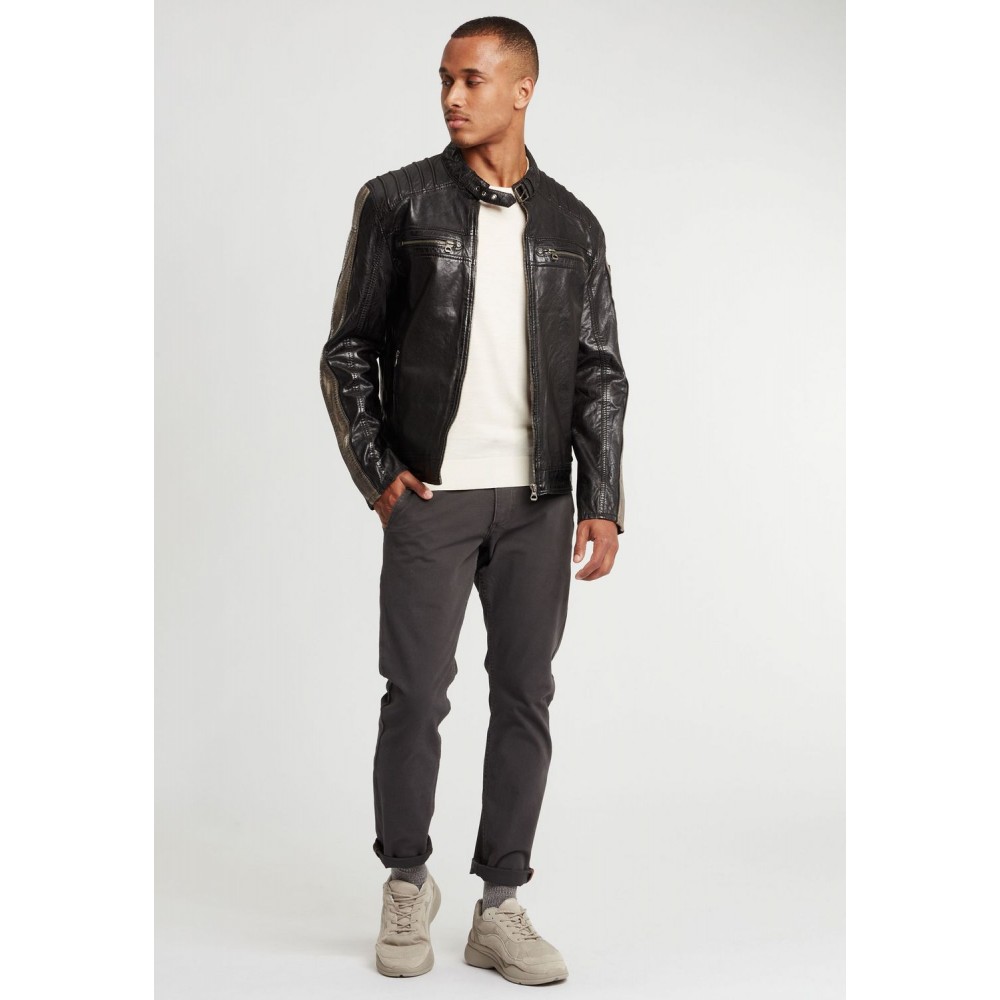 Geaca de Piele Barbati Gipsy Negru/Gri GBBrenton LARIV Geaca de Piele Barbati Gipsy Negru/Gri GBBrenton LARIV - readytowear.ro