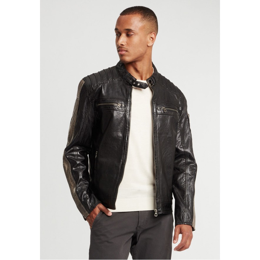 Geaca de Piele Barbati Gipsy Negru/Gri GBBrenton LARIV – IMBRACAMINTE