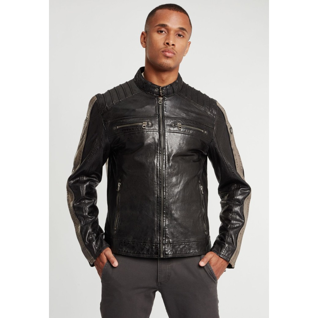 Geaca de Piele Barbati Gipsy Negru/Gri GBBrenton LARIV – IMBRACAMINTE