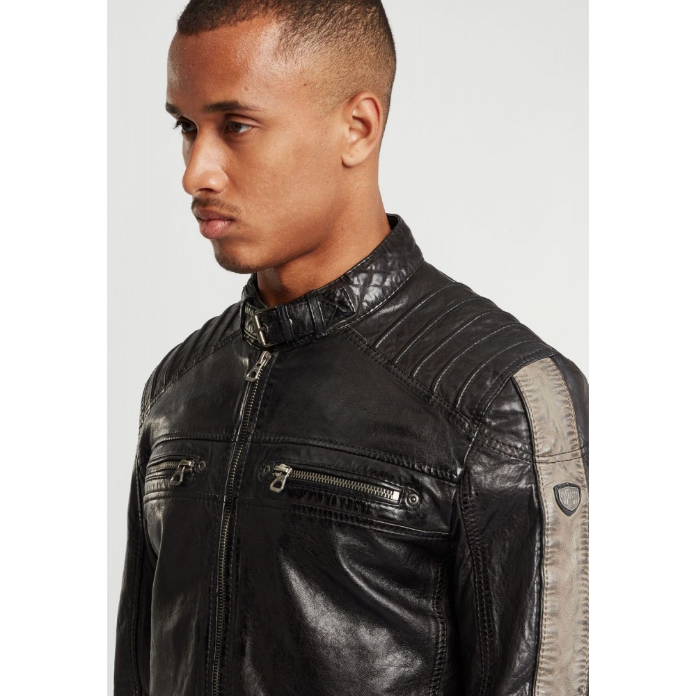Geaca de Piele Barbati Gipsy Negru/Gri GBBrenton LARIV Geaca de Piele Barbati Gipsy Negru/Gri GBBrenton LARIV - readytowear.ro