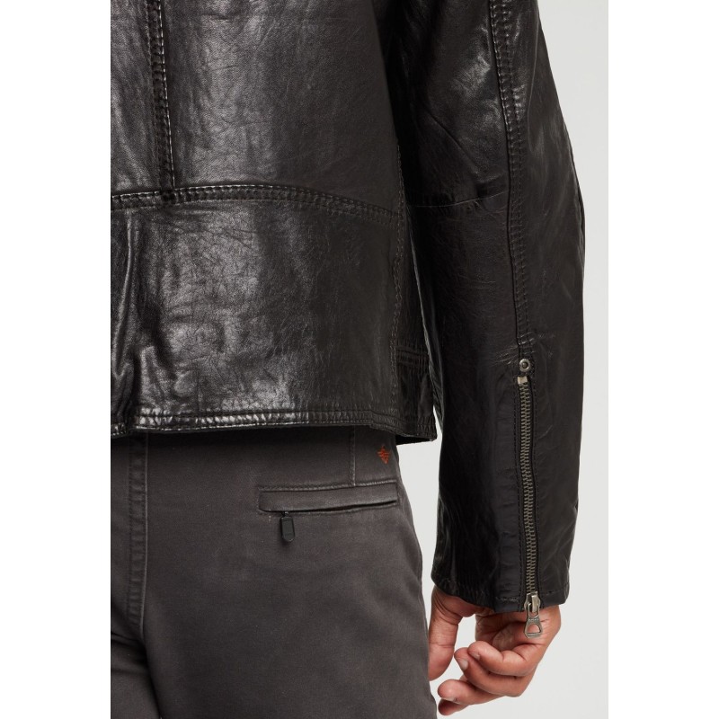 Geaca de Piele Barbati Gipsy Negru/Gri GBBrenton LARIV – IMBRACAMINTE Geaca de Piele Barbati Gipsy Negru/Gri GBBrenton LARIV – IMBRACAMINTE