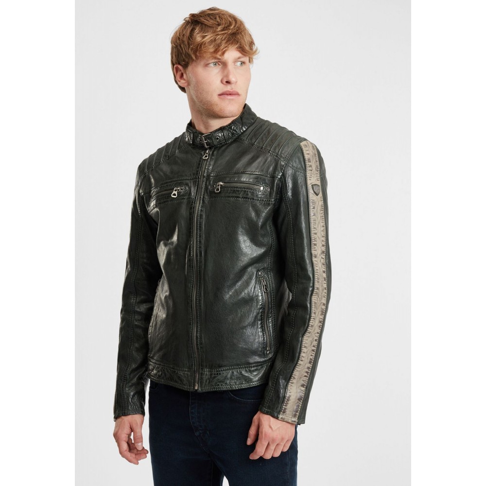 Geaca de Piele Barbati Gipsy Verde Inchis/Gri GBBrenton LARIV Geaca de Piele Barbati Gipsy Verde Inchis/Gri GBBrenton LARIV - readytowear.ro