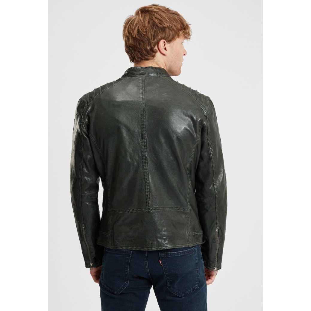 Geaca de Piele Barbati Gipsy Verde Inchis/Gri GBBrenton LARIV – IMBRACAMINTE