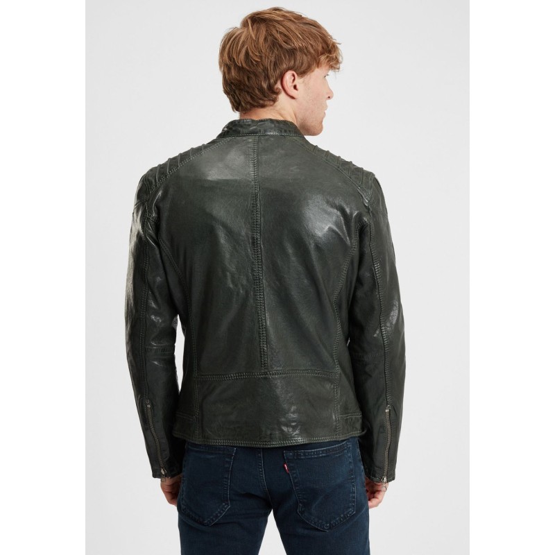 Geaca de Piele Barbati Gipsy Verde Inchis/Gri GBBrenton LARIV – IMBRACAMINTE