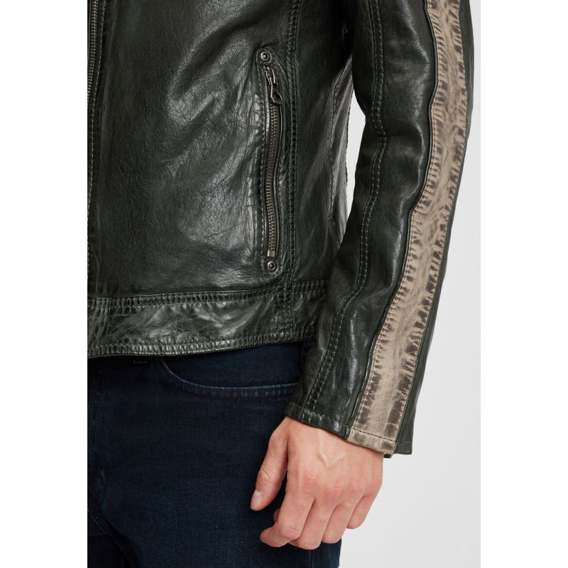 Geaca de Piele Barbati Gipsy Verde Inchis/Gri GBBrenton LARIV – IMBRACAMINTE