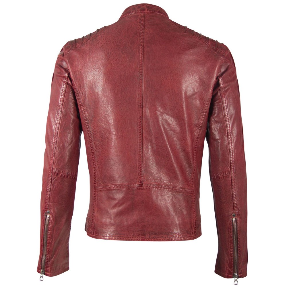 Geaca de Piele Barbati Gipsy Rosu Inchis/Gri GBBrenton LARIV Geaca de Piele Barbati Gipsy Rosu Inchis/Gri GBBrenton LARIV - readytowear.ro