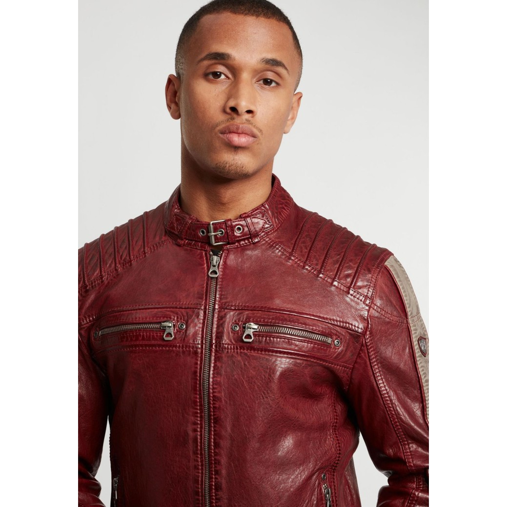 Geaca de Piele Barbati Gipsy Rosu Inchis/Gri GBBrenton LARIV – IMBRACAMINTE Geaca de Piele Barbati Gipsy Rosu Inchis/Gri GBBrenton LARIV – IMBRACAMINTE