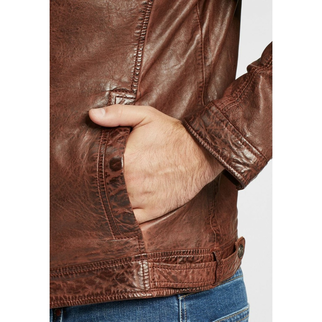 Geaca de Piele Barbati Gipsy Castanie GBCairo CF LAORV – IMBRACAMINTE