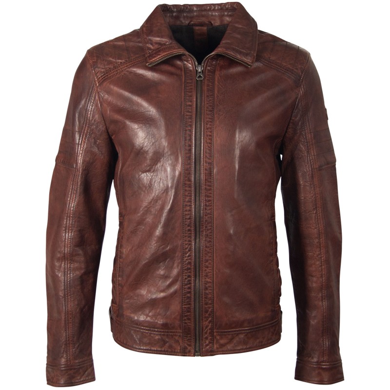 Geaca de Piele Naturala Barbati Gipsy Castanie GBCairo STUV – IMBRACAMINTE