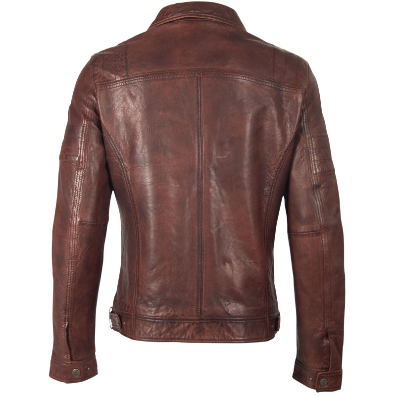 Geaca de Piele Naturala Barbati Gipsy Castanie GBCairo STUV – IMBRACAMINTE