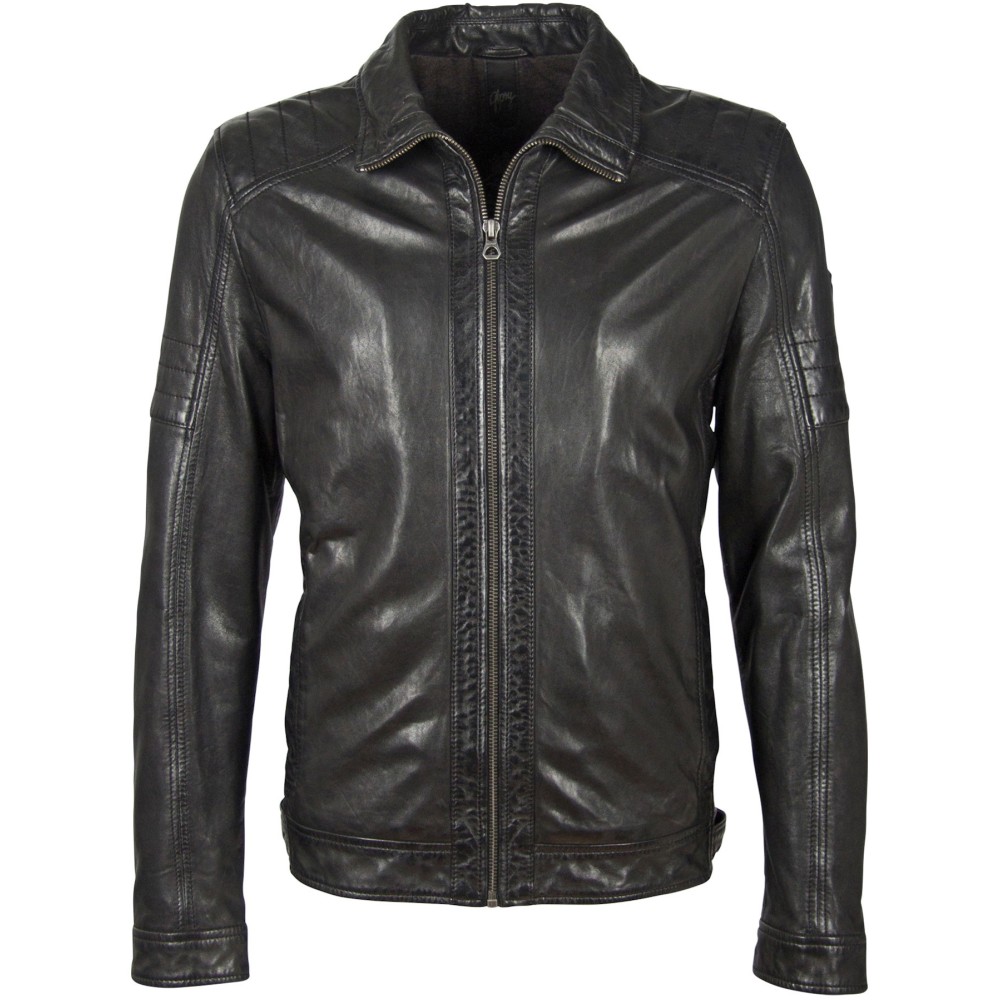 Geaca de Piele Barbati Gipsy Neagra GBCairo STUV geci de piele - readytowear.ro
