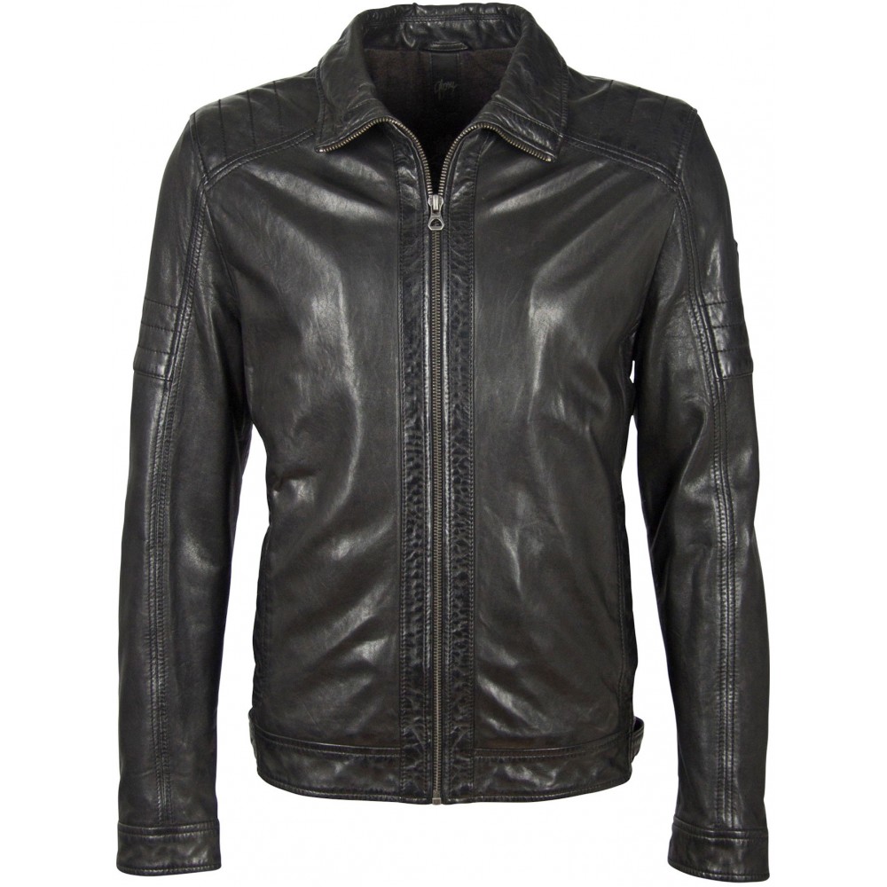 Geaca de Piele Barbati Gipsy Neagra GBCairo - readytowear.ro