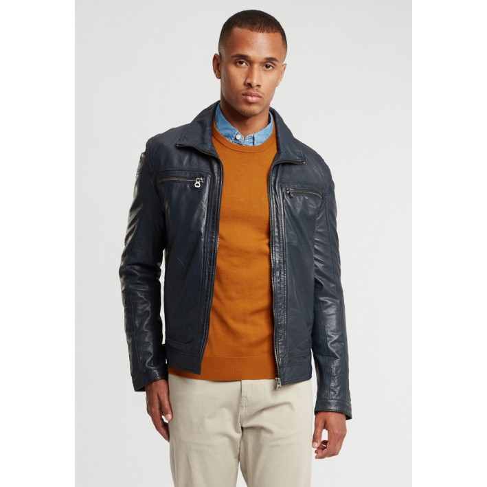 Geaca de Piele Naturala Barbati Gipsy Bleumarin GBCasen LACLAV – IMBRACAMINTE