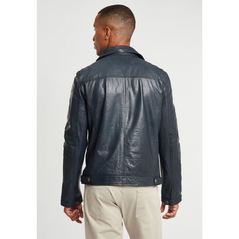 Geaca de Piele Naturala Barbati Gipsy Bleumarin GBCasen LACLAV – IMBRACAMINTE