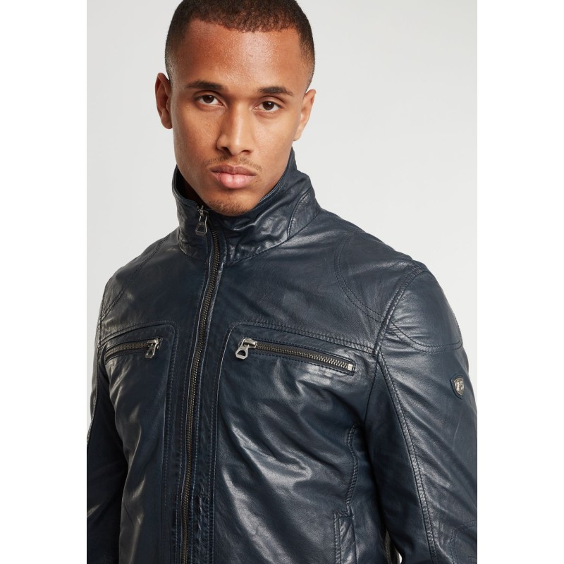 Geaca de Piele Naturala Barbati Gipsy Bleumarin GBCasen LACLAV – IMBRACAMINTE
