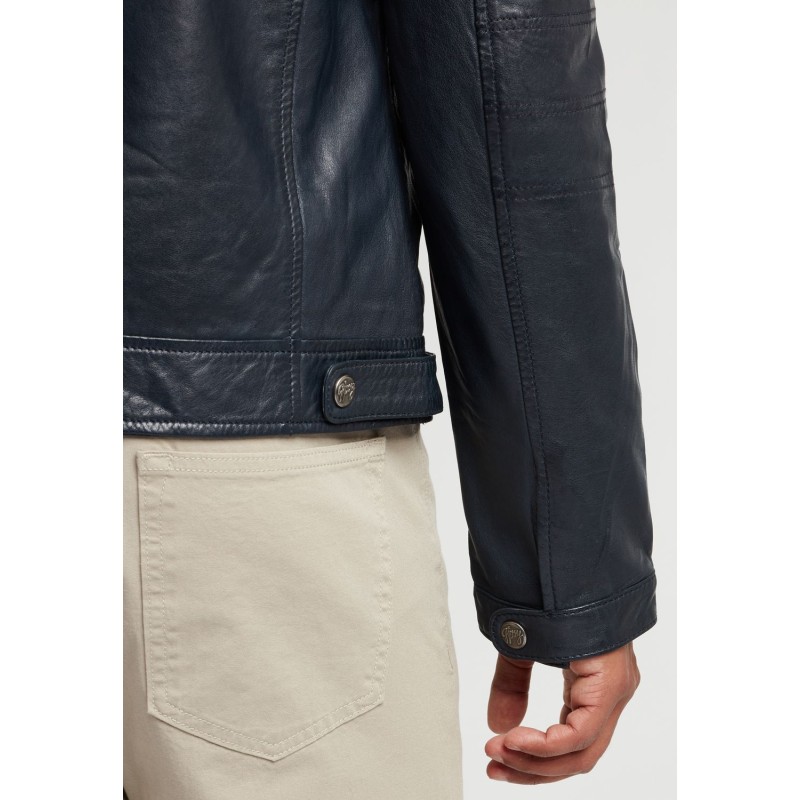 Geaca de Piele Naturala Barbati Gipsy Bleumarin GBCasen LACLAV – IMBRACAMINTE