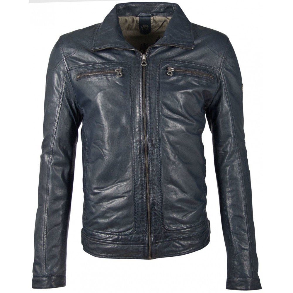 Geaca de Piele Naturala Barbati Gipsy Bleumarin GBCasen LACLAV - readytowear