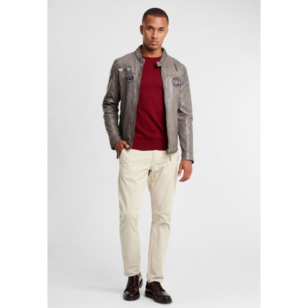 Geaca de Piele Barbati Gipsy Grafit Deschis GBChap LARIV geci de piele - readytowear.ro
