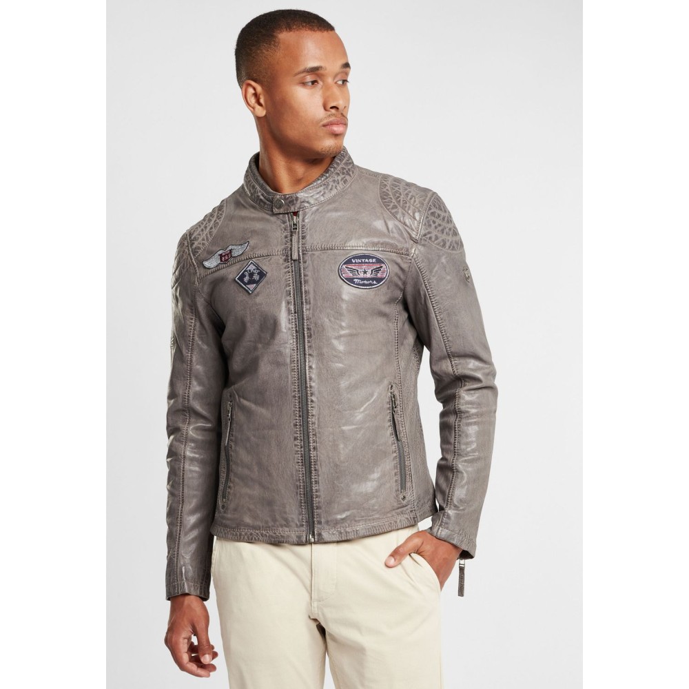 Geaca de Piele Barbati Gipsy Grafit Deschis GBChap LARIV geci de piele - readytowear.ro