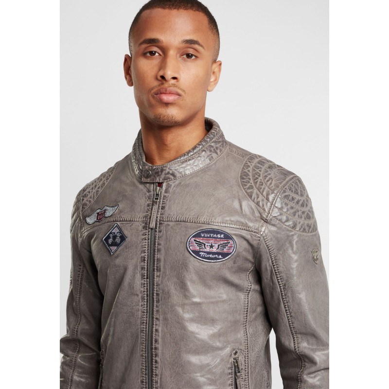 Geaca de Piele Barbati Gipsy Grafit Deschis GBChap LARIV – IMBRACAMINTE