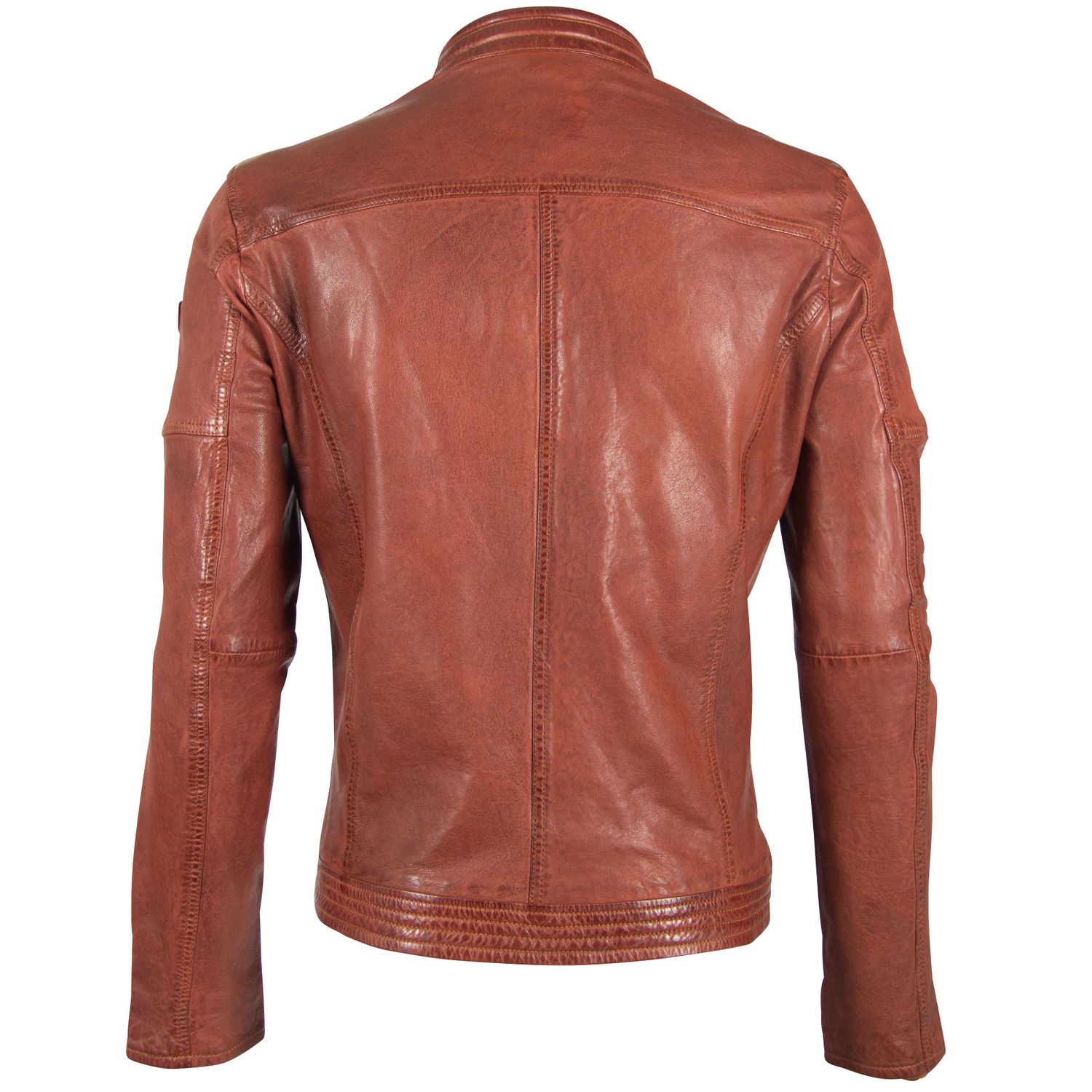Geaca de Piele Naturala Barbati Gipsy Coniac Inchis GBClancy LABUV – IMBRACAMINTE