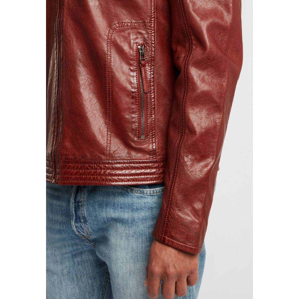 Geaca de Piele Naturala Barbati Gipsy Coniac Inchis GBClancy LABUV – IMBRACAMINTE