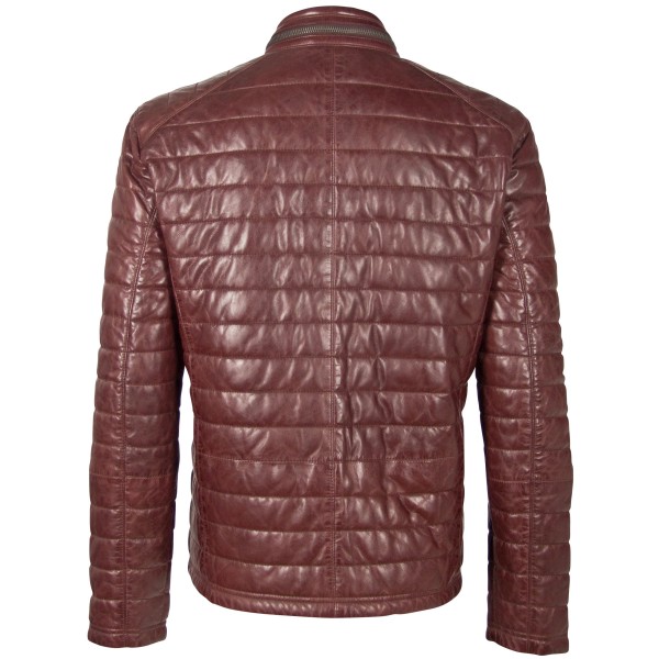 Geaca de Piele Naturala Barbati Gipsy Bordo GBComrie LACEV W – IMBRACAMINTE — fotografia 2
