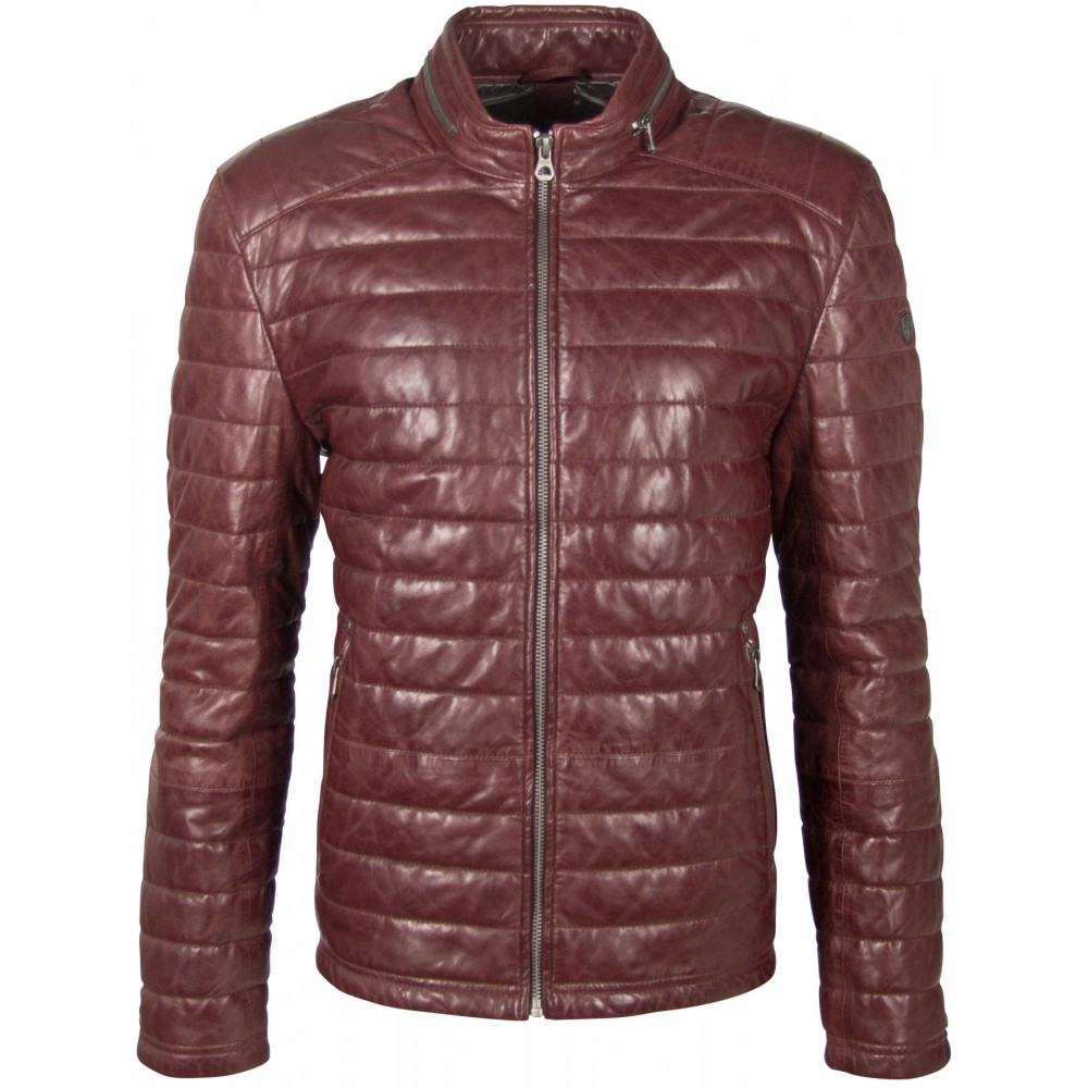Geaca de Piele Naturala Barbati Gipsy Bordo GBComrie LACEV W Geaca de Piele Naturala Barbati Gipsy Bordo GBComrie LACEV W - readytowear