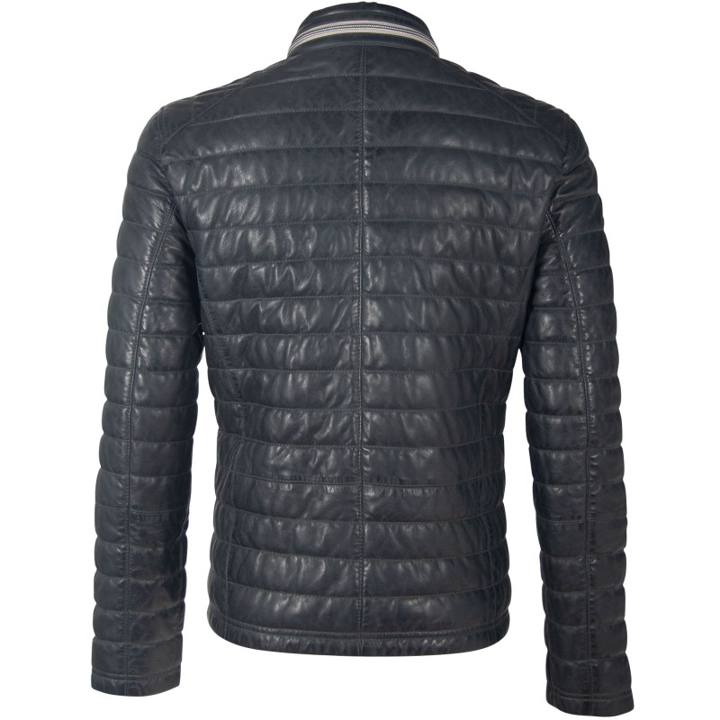 Geaca de Piele Naturala Barbati Gipsy Bleumarin Inchis GBComrie LACEV W – IMBRACAMINTE