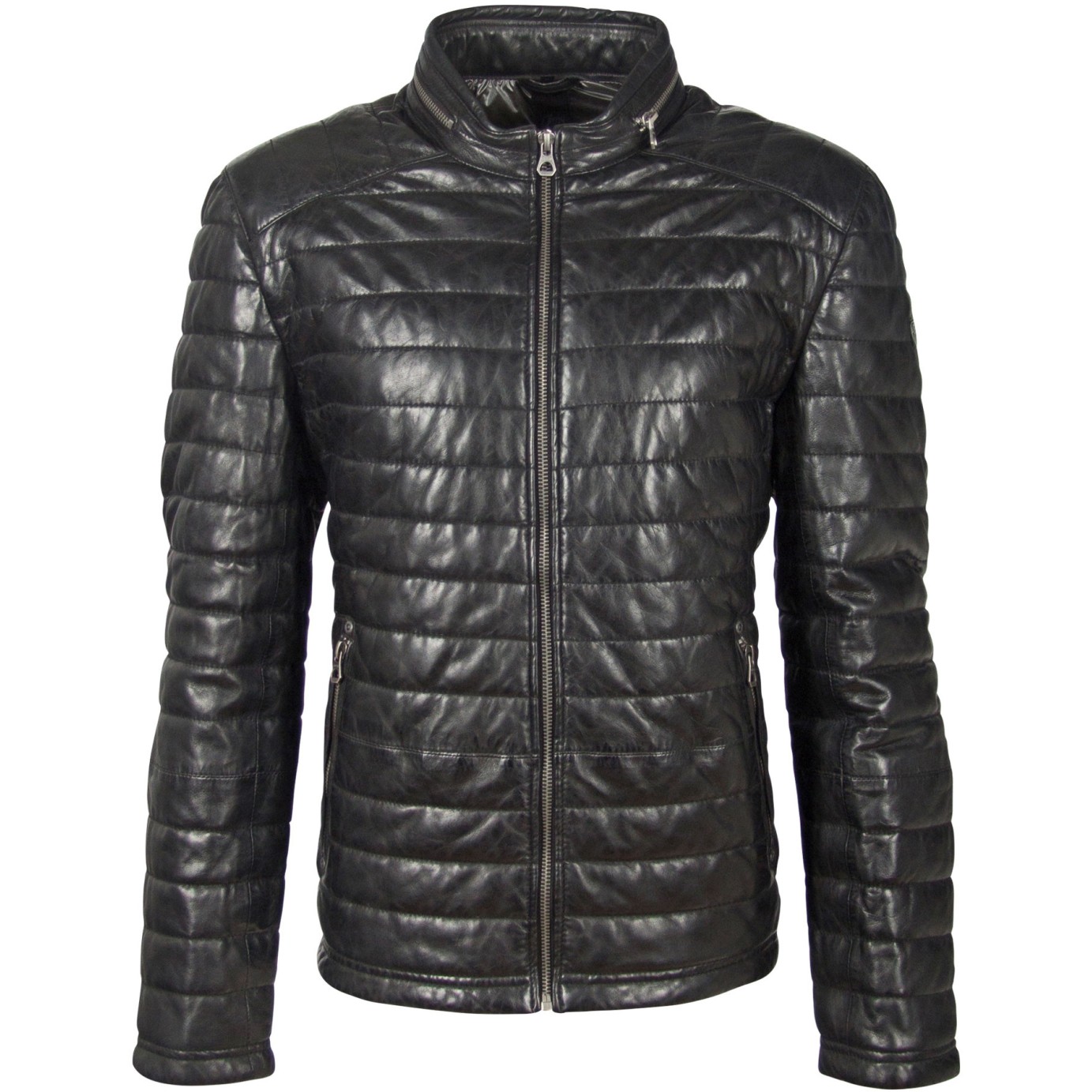 Geaca de Piele Naturala Barbati Gipsy Neagra GBComrie LACEV W – IMBRACAMINTE