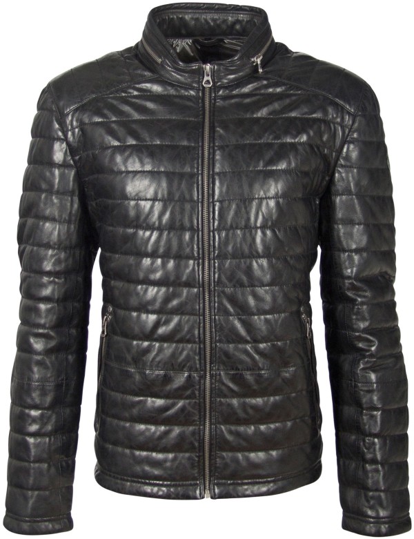 Geaca de Piele Naturala Barbati Gipsy Neagra GBComrie LACEV W – IMBRACAMINTE — fotografia 1