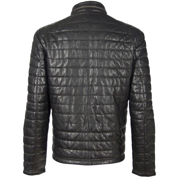 Geaca de Piele Naturala Barbati Gipsy Neagra GBComrie LACEV W – IMBRACAMINTE — fotografia 2