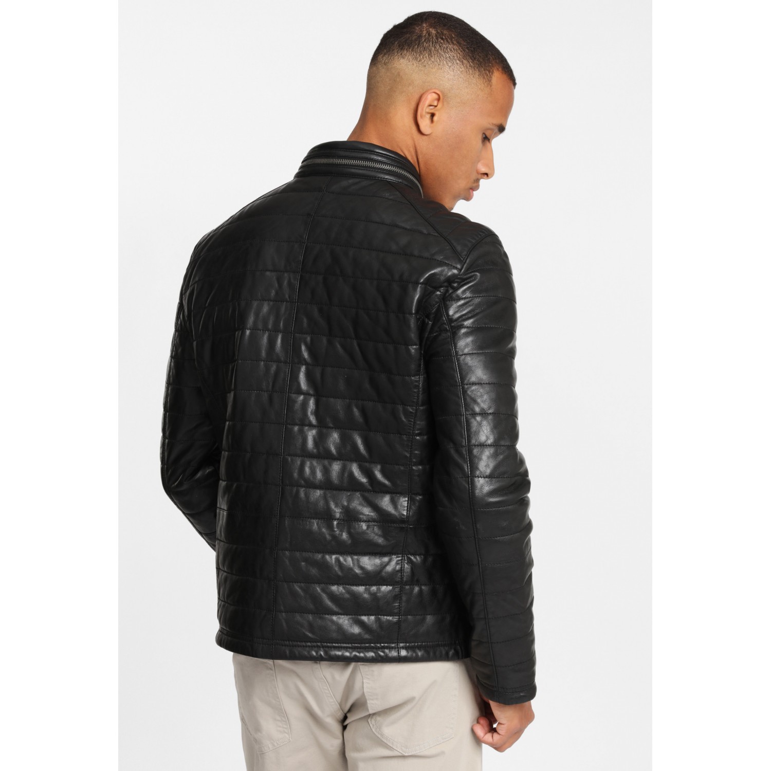 Geaca de Piele Naturala Barbati Gipsy Neagra GBComrie LACEV W – IMBRACAMINTE